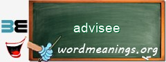 WordMeaning blackboard for advisee